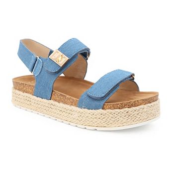 Yoki CHIARA-20 Women's Platform Espadrille Double Strap Open Toe Sandals