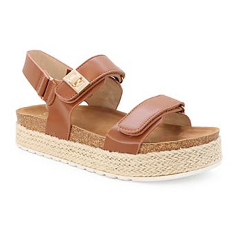 Yoki CHIARA-20 Women's Platform Espadrille Double Strap Open Toe Sandals
