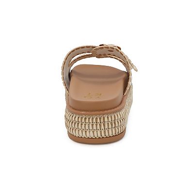 Yoki Platform Espadrille Double Buckle Stitch Women's Sandals