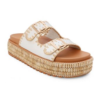 Yoki Platform Espadrille Double Buckle Stitch Women's Sandals