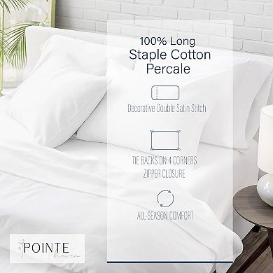 Pointehaven Cotton Double Band Duvet Cover Set or Shams