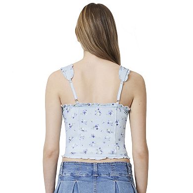 Juniors' madden girl Ruffle Trim Bustier Tank Top