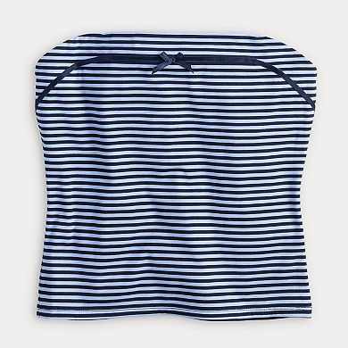 Juniors' madden girl Printed Ribbon Bow Tube Top