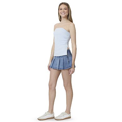 Juniors' madden girl Side Ruched Split Hem Tube Top