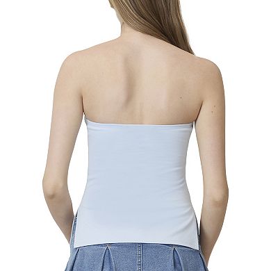 Juniors' madden girl Side Ruched Split Hem Tube Top