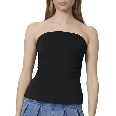 Juniors' madden girl Side Ruched Split Hem Tube Top
