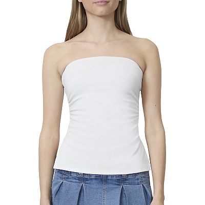 Juniors' madden girl Side Ruched Split Hem Tube Top