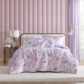 Betsey Johnson Sunset Tie Dye Pink Comforter Set with Shams