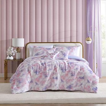 Betsey Johnson Sunset Tie Dye Pink Comforter Set with Shams