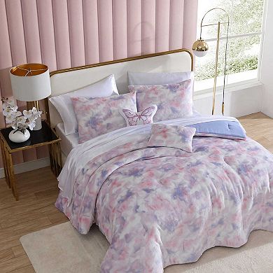 Betsey Johnson Sunset Tie Dye Pink Comforter Set with Shams