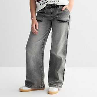 Girls 7-16 Limited Too Knit Denim Wide Leg Pants