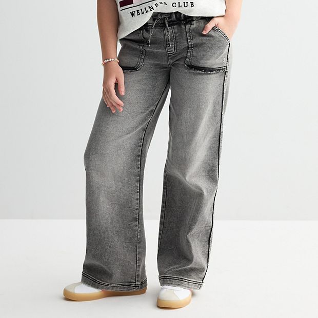 Girls 7-16 Limited Too Knit Denim Wide Leg Pants