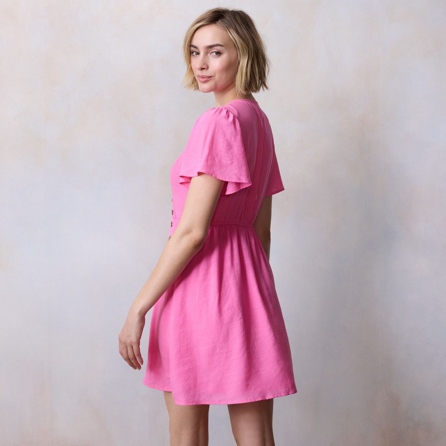 Женское платье LC Lauren Conrad Button Wrap Mini, цвет: Синий — фото 2