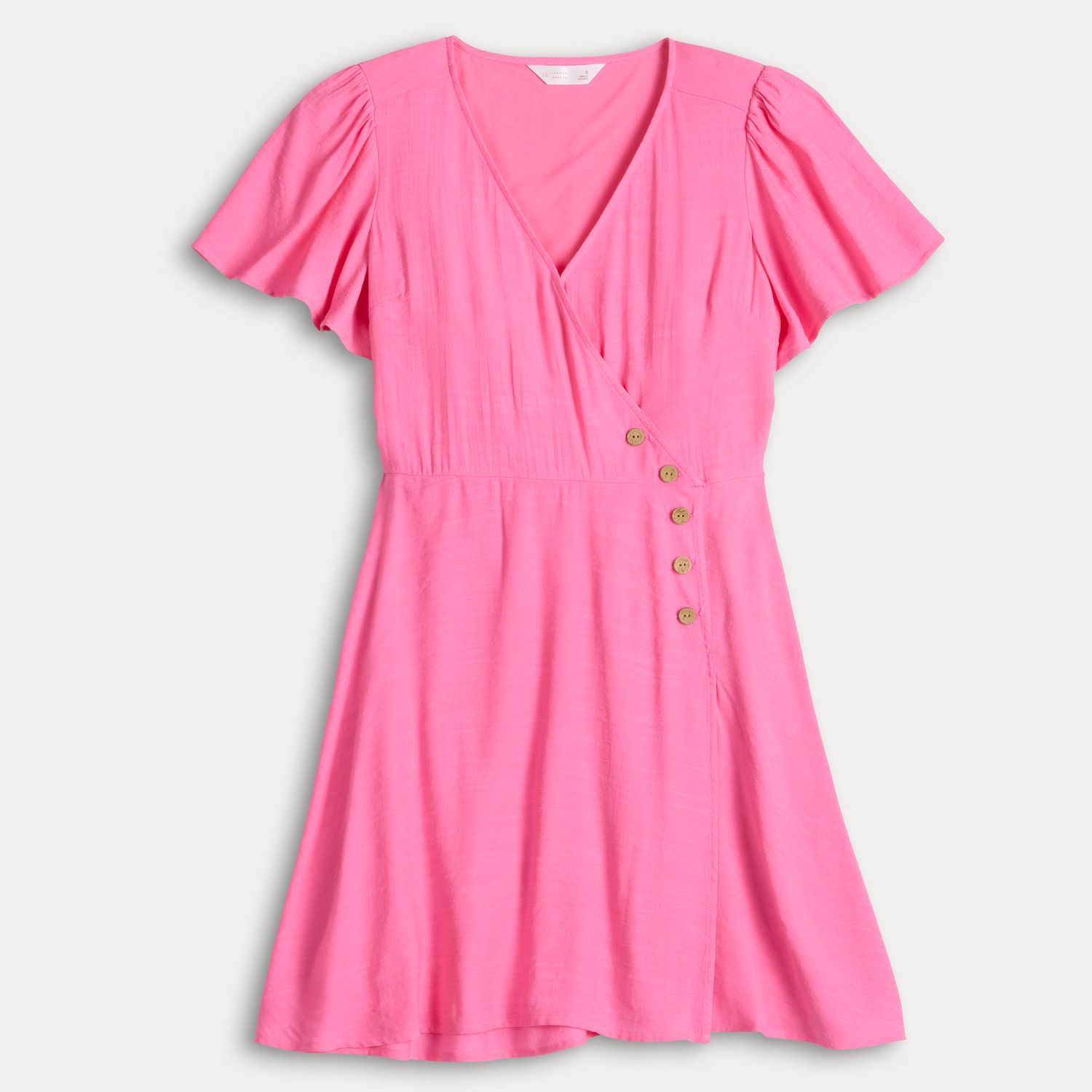 Женское платье LC Lauren Conrad Button Wrap Mini, цвет: Синий — фото 5