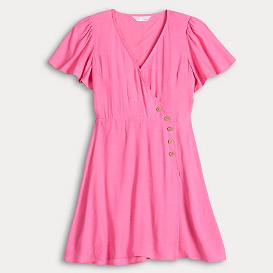Women's LC Lauren Conrad Button Wrap Mini Dress