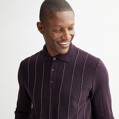 Men's Apt. 9® Patterned Stripe Sweater Polo