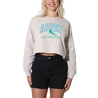 Women's Suburban Riot Aspen Ski Season Cropped Graphic Sweatshirt