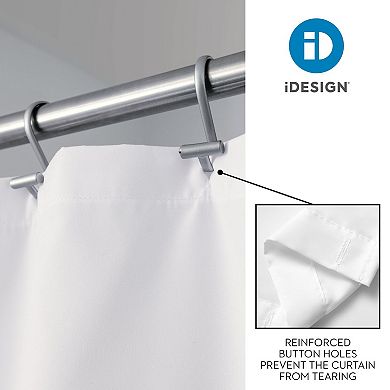 iDesign Multi Stripe Shower Curtain – 11.75” L x 9” W x 1.5” H, Multicolor Bathroom Curtain