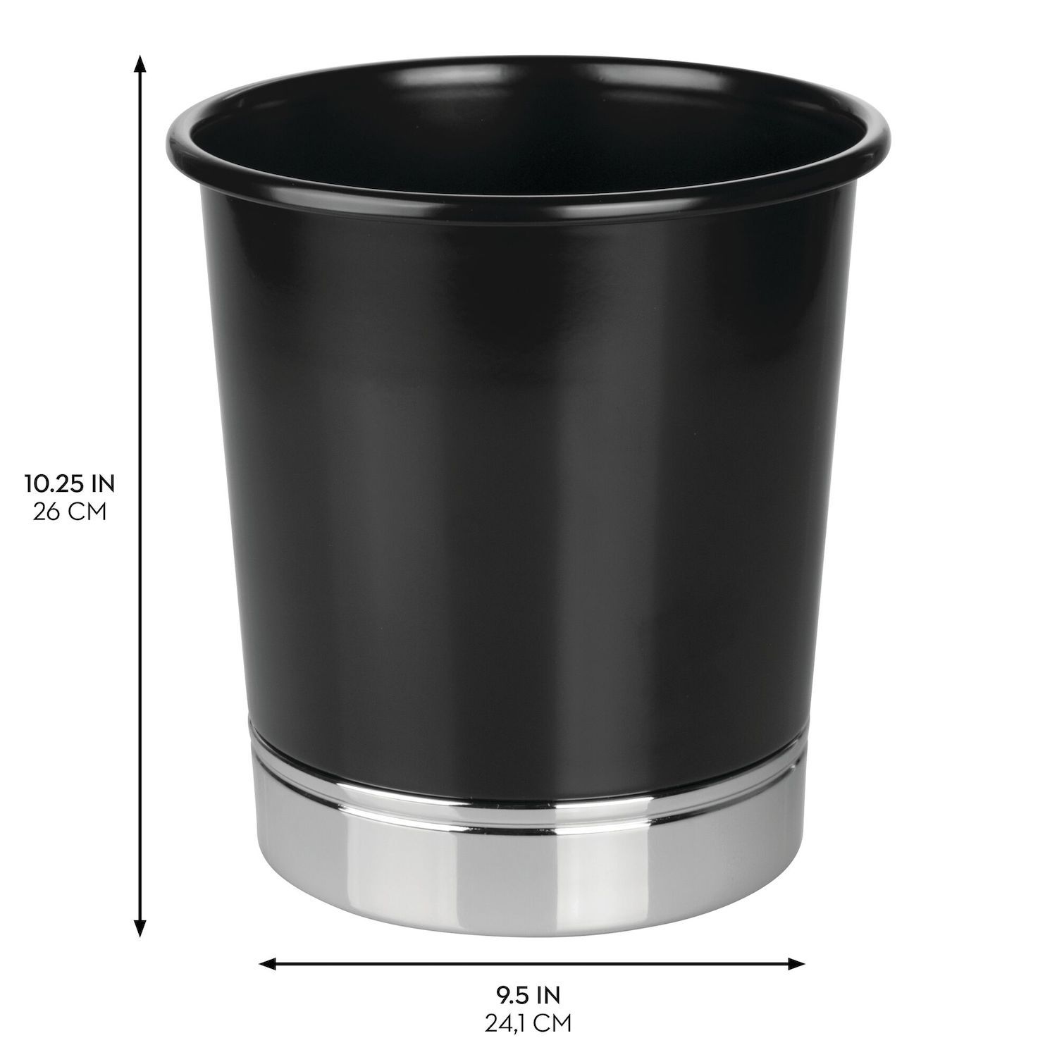 IDesign Small Rectangular Trash Can Set Of 2 – Navy Blue Bathroom Waste Bin, Slim Fit For Tight Spaces - View #4