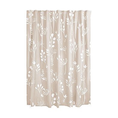 iDesign Isla Shower Curtain – 11.4” L x 9.9” W x 1.75” H, Taupe Bathroom Curtain