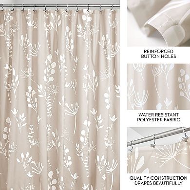 iDesign Isla Shower Curtain – 11.4” L x 9.9” W x 1.75” H, Taupe Bathroom Curtain