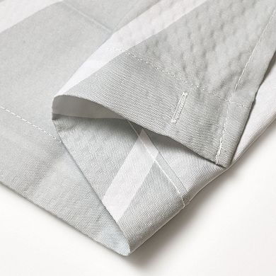 iDesign Connected Triangles Fabric Shower Curtain – 10.8” L x 9.35” W x 2.25” H, Gray Bathroom Curtain
