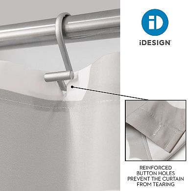 iDesign Cloud Shower Curtain – 11.05” L x 9.25” W x 1.6” H, Gray Bathroom Curtain