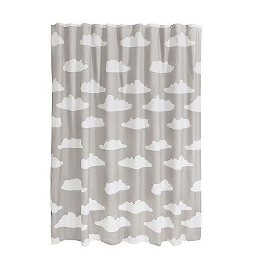 iDesign Cloud Shower Curtain – 11.05” L x 9.25” W x 1.6” H, Gray Bathroom Curtain