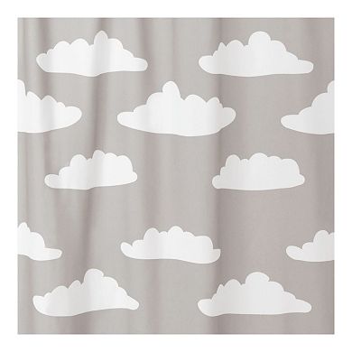 iDesign Cloud Shower Curtain – 11.05” L x 9.25” W x 1.6” H, Gray Bathroom Curtain