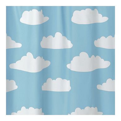 iDesign Clouds Shower Curtain - 12 Reinforced Buttonholes - 72" x 72" - Blue