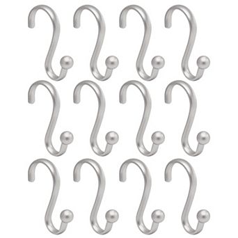 iDesign Shower Curtain T-Bar Hooks - Set of 12, Chrome