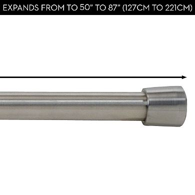 iDesign Stainless Steel Shower Curtain Tension Rod - Adjusts from 50" to 87" - Brushed
