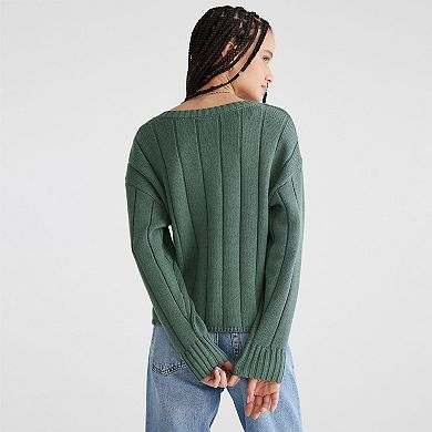 Juniors' Aeropostale Cable Crewneck Sweater