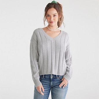 Juniors' Aeropostale Cable Crewneck Sweater