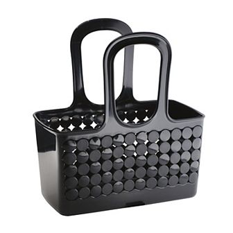 iDesign Plastic Shower Tote for College Dorm or Bathroom – Orbz Collection – Black