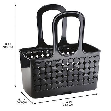 iDesign Plastic Shower Tote for College Dorm or Bathroom – Orbz Collection – Black