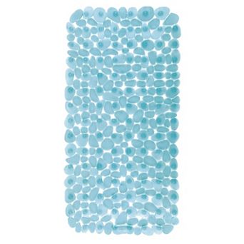 iDesign Pebblz Non-Slip Suction Bath Mat for Shower, Bathtub - Blue