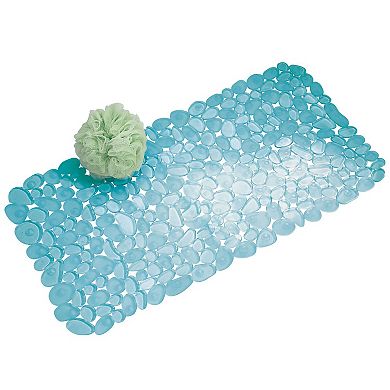 iDesign Pebblz Non-Slip Suction Bath Mat for Shower, Bathtub - Blue