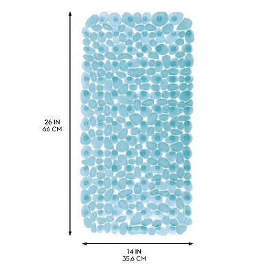 iDesign Pebblz Non-Slip Suction Bath Mat for Shower, Bathtub - Blue