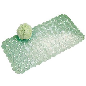 iDesign Pebblz Non-Slip Suction Bath Mat for Shower, Bathtub - Green
