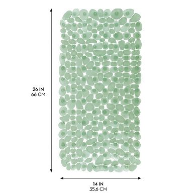 iDesign Pebblz Non-Slip Suction Bath Mat for Shower, Bathtub - Green