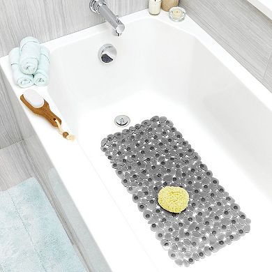 iDesign Pebblz Non-Slip Suction Bath Mat for Shower, Bathtub - Graphite