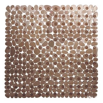 iDesign Non-Slip Bath Mat for Inside Bathtubs or Shower Stalls - Amber Brown