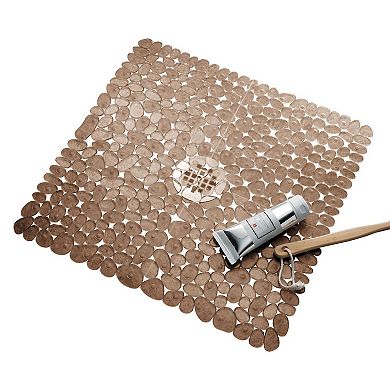 iDesign Non-Slip Bath Mat for Inside Bathtubs or Shower Stalls - Amber Brown