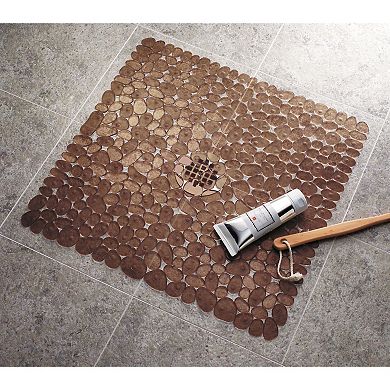iDesign Non-Slip Bath Mat for Inside Bathtubs or Shower Stalls - Amber Brown
