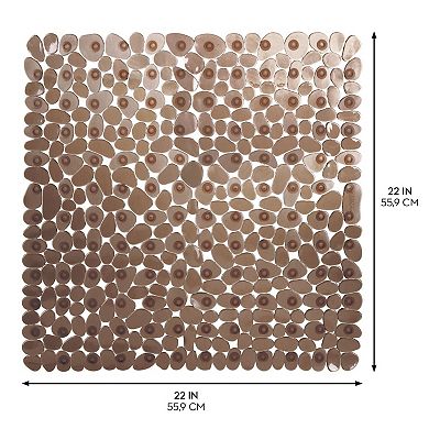 iDesign Non-Slip Bath Mat for Inside Bathtubs or Shower Stalls - Amber Brown