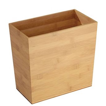 iDesign Small Rectangular Bathroom Trash Can - Natural