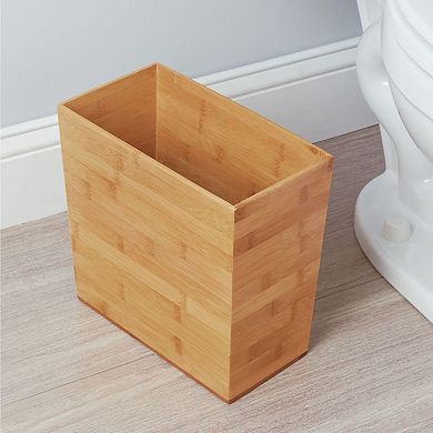 iDesign Small Rectangular Bathroom Trash Can - Natural