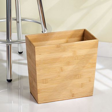 iDesign Small Rectangular Bathroom Trash Can - Natural