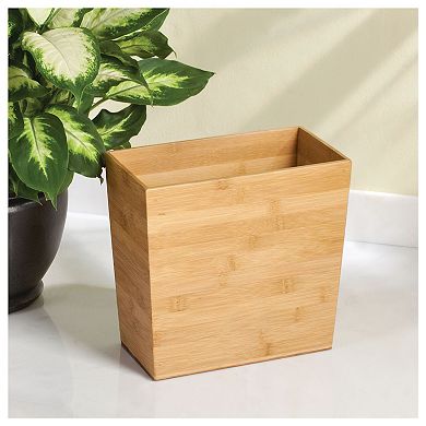 iDesign Small Rectangular Bathroom Trash Can - Natural